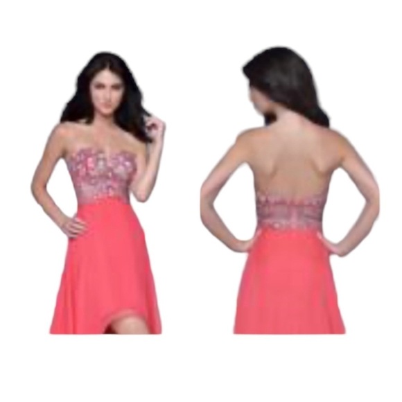 Nina Canacci Dress Home Coming Formal Strapless Sequin and Split Fuchsia Size 2 - Picture 7 of 14